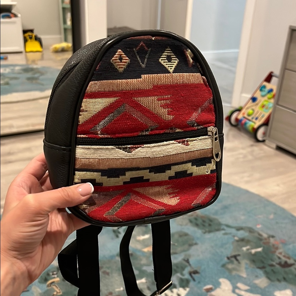 Tribal Pattern Mini Backpack - image 1